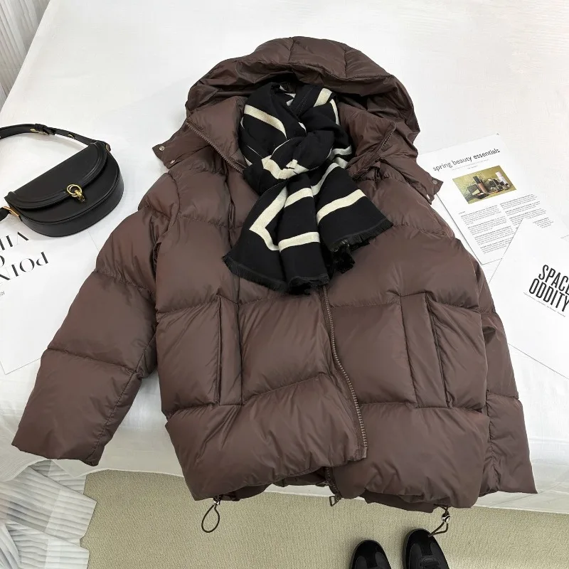 特大サイズ 100 キロ肥厚ダウン綿詰め服女性の冬の新韓国語バージョンパン服フード付きジャケット