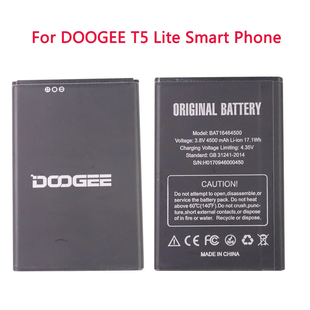 

New DOOGEE T5 Original Battery BAT16464500 For DOOGEE T5 Lite 4500mAh Smart Phone Backup Replacement Battery Bateria In Stock