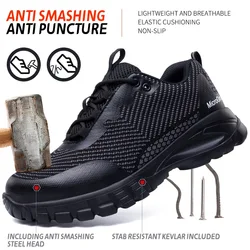 Men's and women's new protective work shoes steel head anti-smash anti-puncture lightweight solid sole fashion work shoes