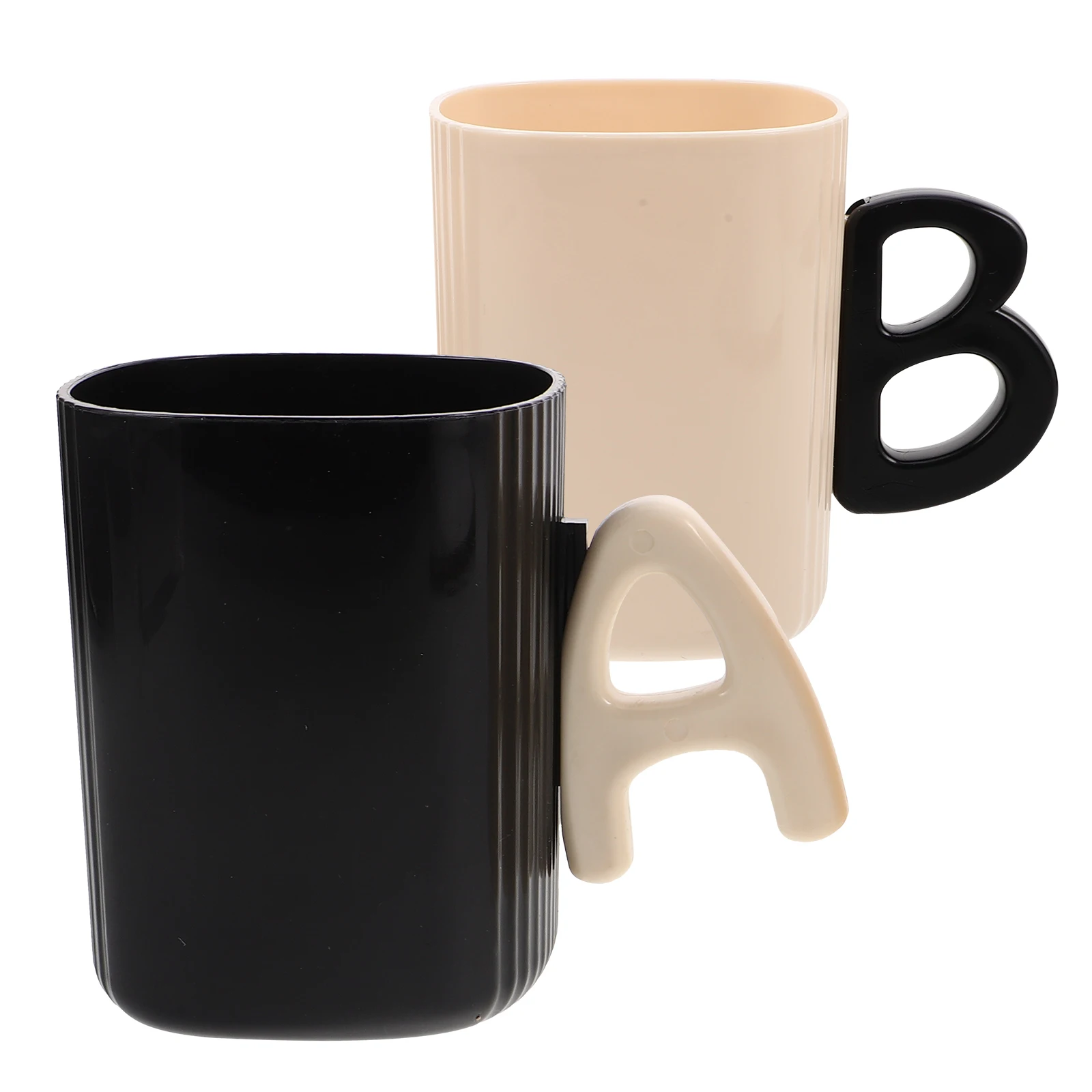 

2 Pcs Couple Toothbrush Cup Holders Bathroom Tumbler Cartoon with Handle Tumblers for