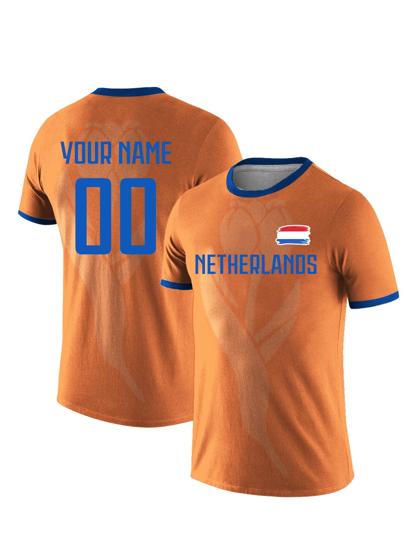 Custom Netherlands National Team Soccer T-shirt for Men Personalized Name Number Football Shirt, Breathable Quick Dry Sportswear