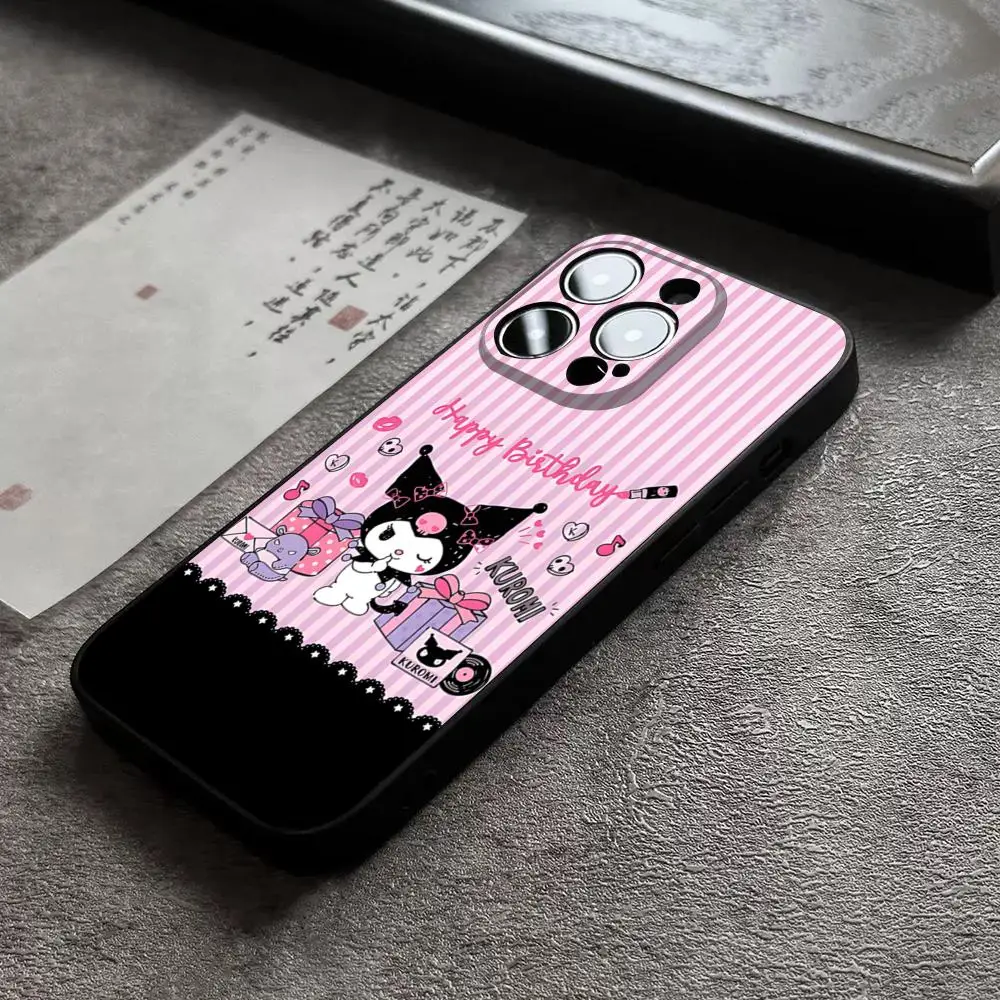 Cute cartoon Kuromi Phone Case for 15 Pro Max iphone 14 Pro Max 12 13 Mini 11 Xr X Xs 8 7 Plus Silicone Back Cover