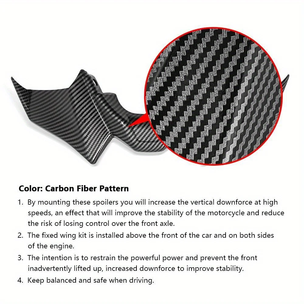 Motorcycle Front Spoiler Wing Kit Compatible with Yamaha MT-07 2021-2024 Downforce Fairing Accessories - view 5