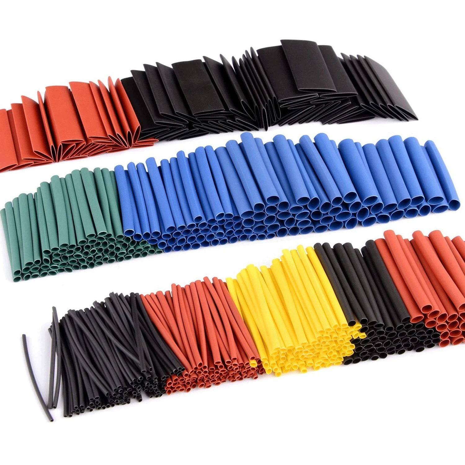 164Pcs Heat Shrink Tube Kit Shrinking Assorted Polyolefin Insulation Sleeving Heat Shrink Tubing Wire Cable 8 Sizes 2:1