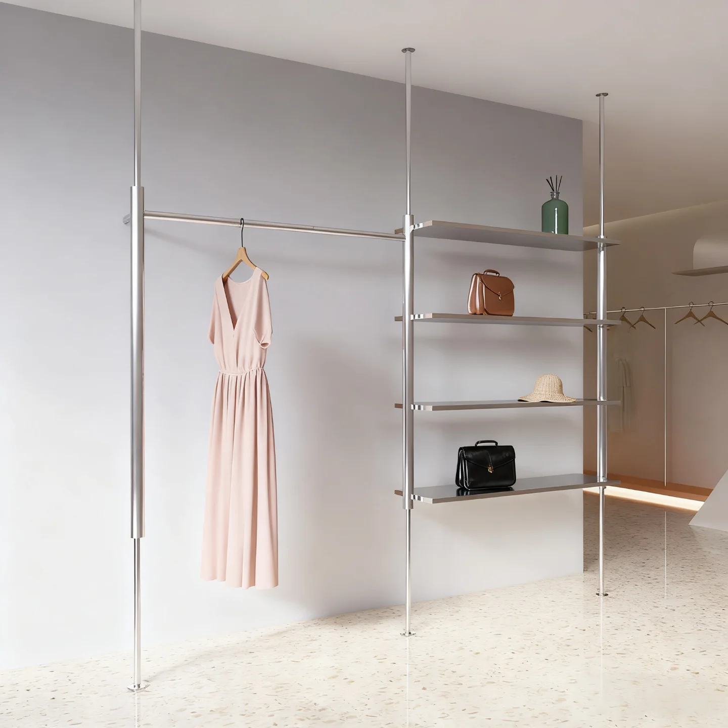 

Стеллаж для демонстрации одежды из нержавеющей стали, настенный, специальный стеллаж для одежды