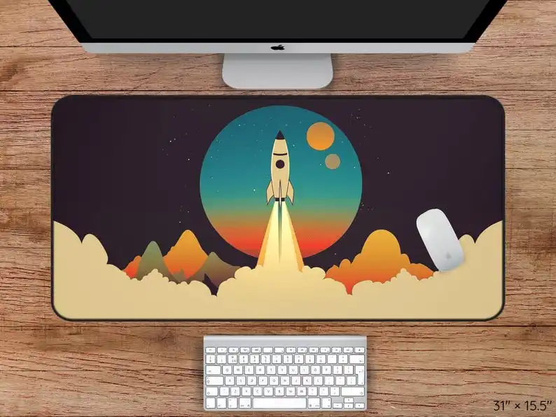 

Rocket Space Deskmat,non-slip and Waterproof Gaming Mousepad,office and Gaming Desk Decoration Mat,the Perfect Gift for Friends.