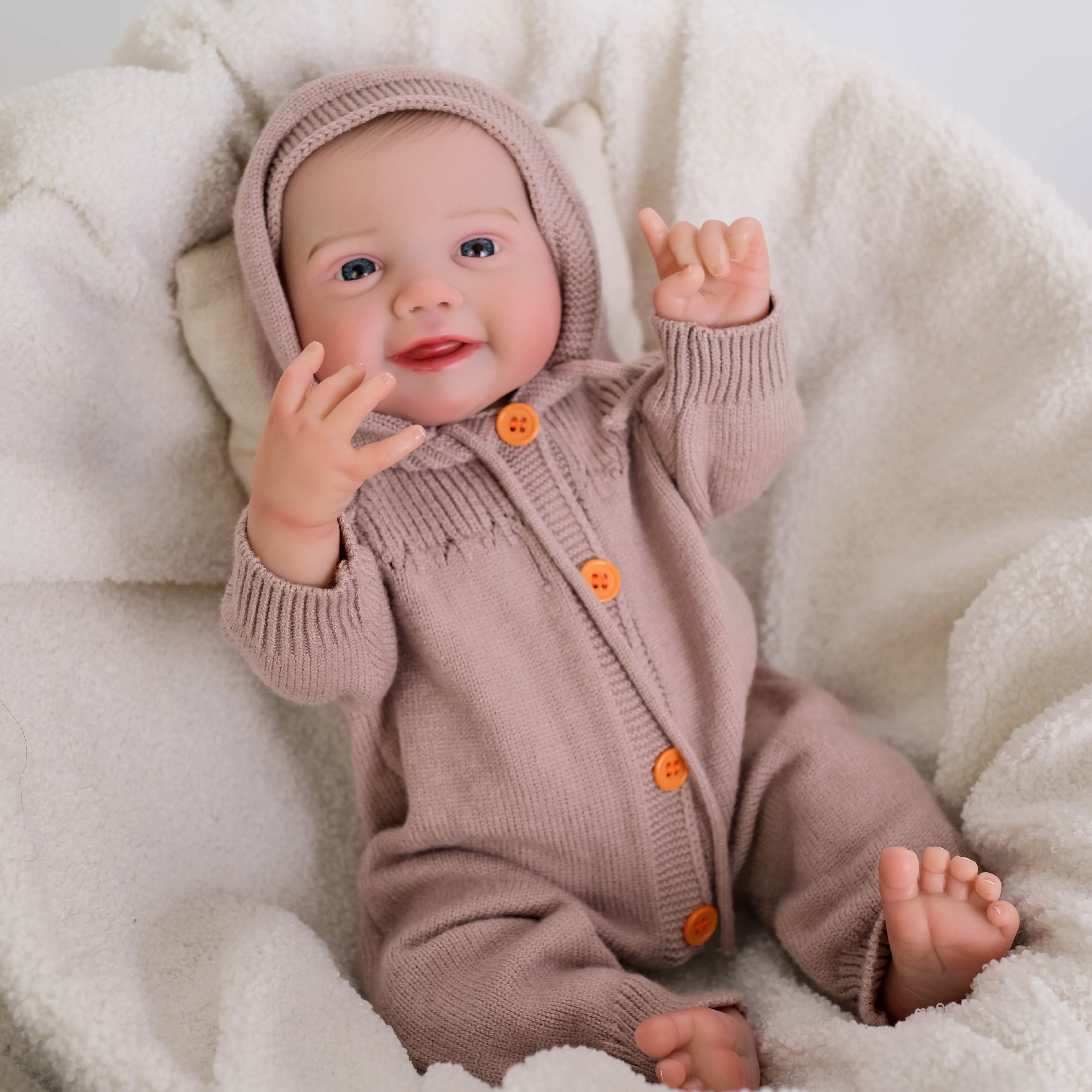 SINO-BB 20 pollici Corpo Intero Reborn Baby Doll Atomicamente Corretta Kinsley Coccoloso Neonato Bambola Più Strati Pittura 3D Pelle