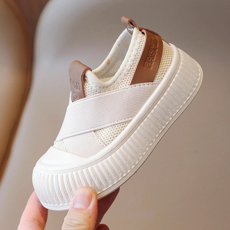 2023 New Children\'s Baby Sneakers Beige Soft Bottom Non-slip Boys Girls Walking Shoes Black Fashion Children\'s Baby Casual Shoes