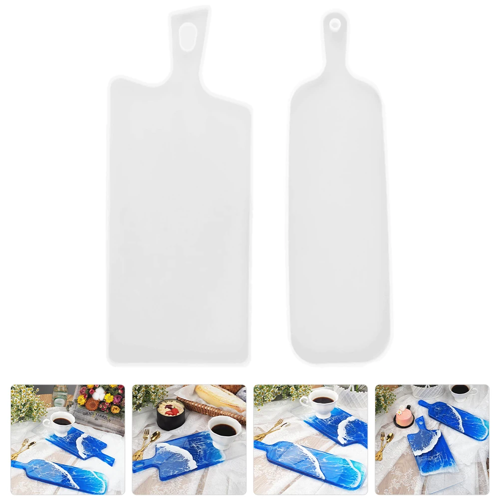 

2Pcs Crystal Epoxy Silicone Molds Handle Board Tray Jewelry Trays DIY Crafts Resin Accessories Home Office Gifts