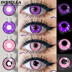 D'ORELLA 1Pair Halloween Contact Lnes Cosplay Lenses Color Contact Lenses for Eyes Anime Lenses Pink Lenses Yearly Purple Lenses
