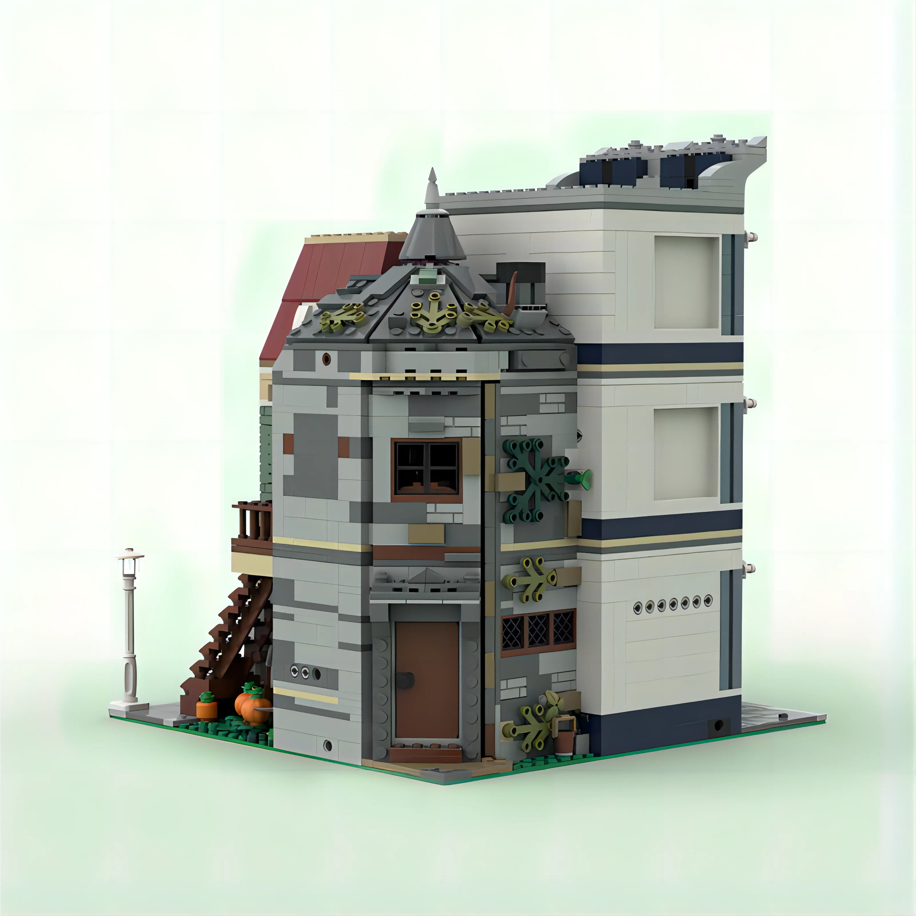 MOC-77084 Street View Series Corner Shop Modular Building Assembling Building Block Toy Ornament