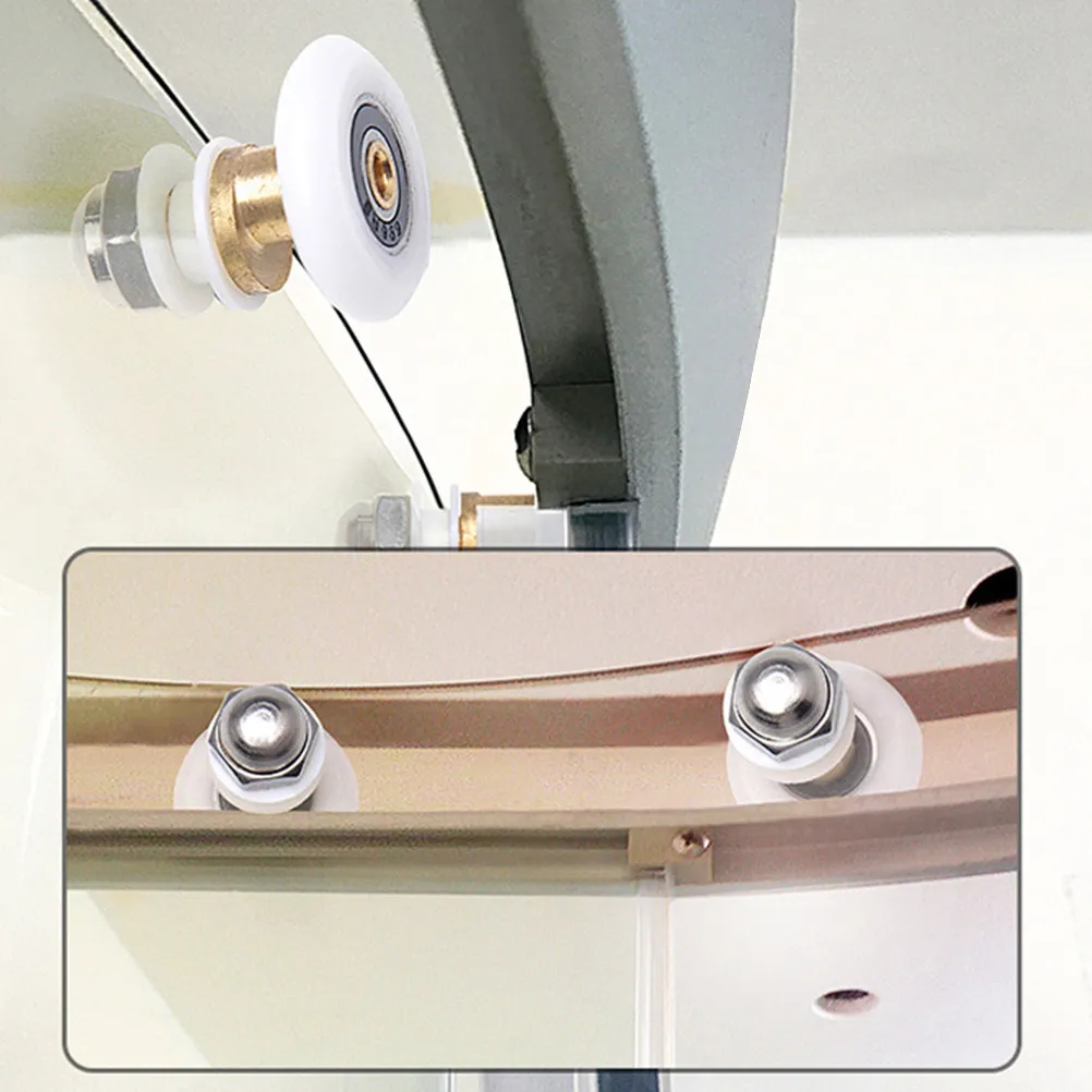 

Комплект из 4 роликов для душевой двери, усиленные бесшумные колесики для раздвижных стеклянных дверей, для душевых кабин и паровых бань, обеспечивающие плавное скольжение