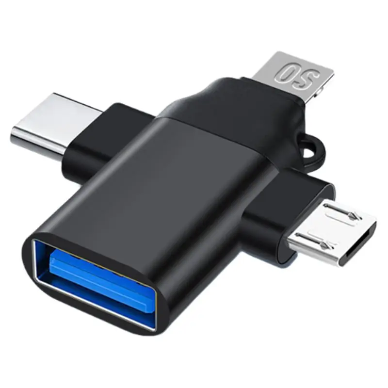 DT75BG 3-in-1 OTG Adapter for Type-C Micro Lightning Adapter USB 3.0 Camera Adapter Converter for Smartphone USB Flash Drive