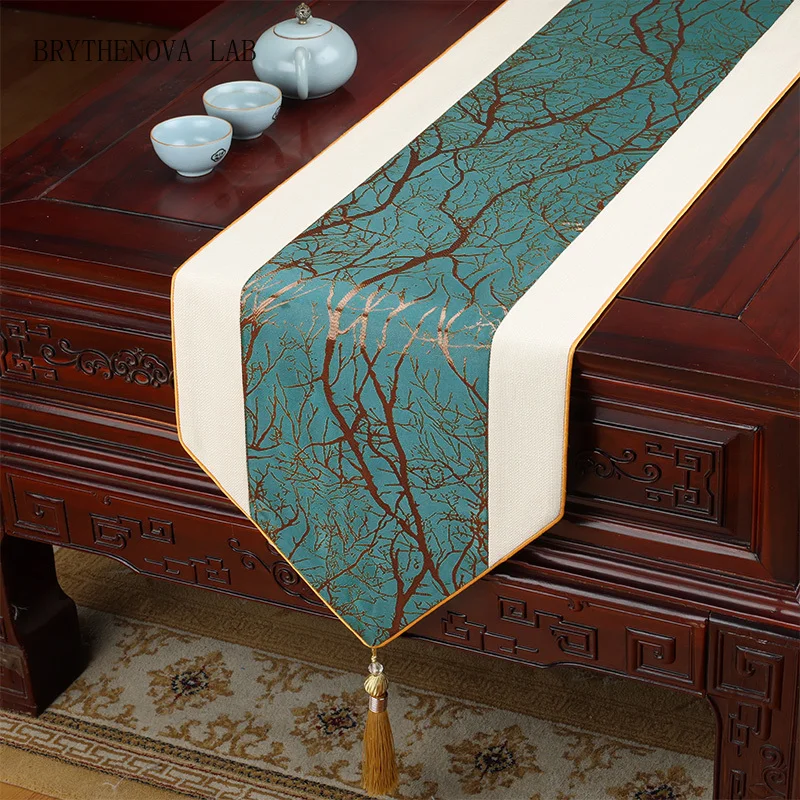 Chinese High-end Table Flag Dining Table Cloth Decorative Table Runner TV Cover Cabinet Cloth Bed Tail Towel Hotel Bed Runner