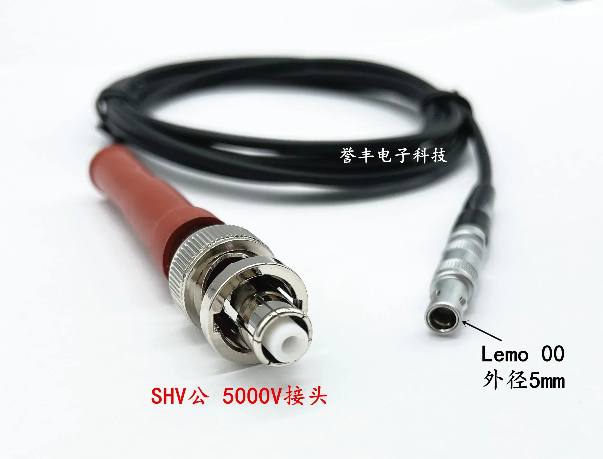 5pcs SHV Revolution Lemo 00 Signal Vibration Sensor Flaw Detector Connection Wire C5 to 5KV BNC High Voltage Head