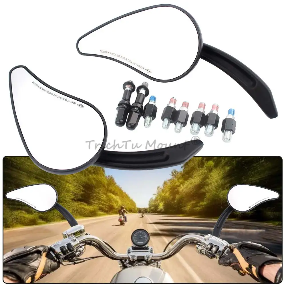 Motorcycle Matte Black Rearview Mirror Quality Aluminum Leaf A ccessories Fit For Most Motorcycles / E-bike Scooters ATV Bike