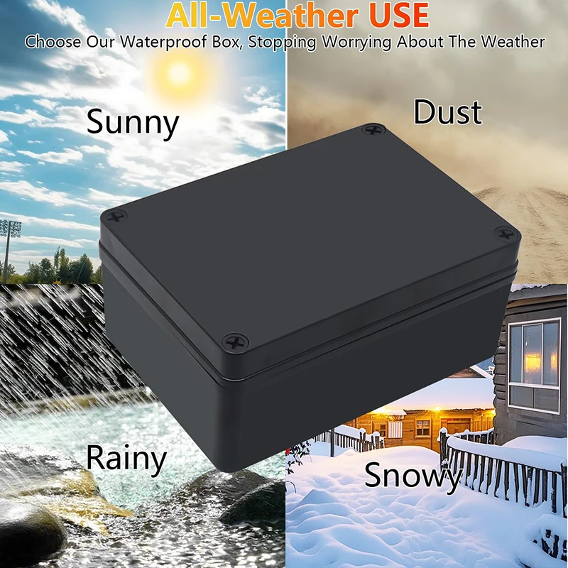 Flame-retardant and Waterproof Junction Box for Outdoor Use with Terminals, Exposed Installation for Outdoor Cables, Plastic Sea