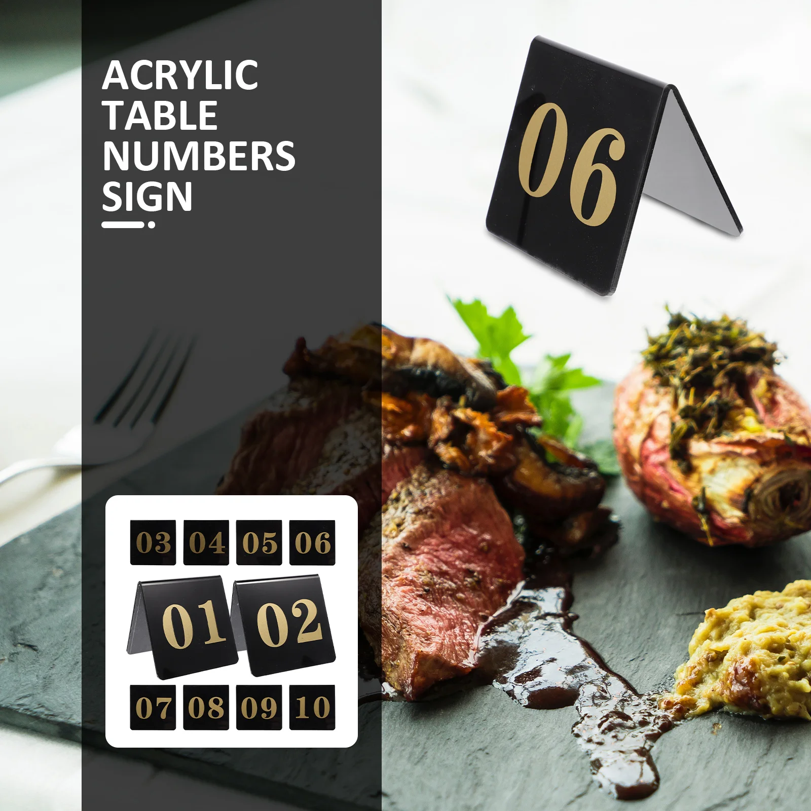 

10Pcs Acrylic Table Numbers Elegant Double Sided Cards for Wedding Reception Banquets Party Seating Signs Table Numbers