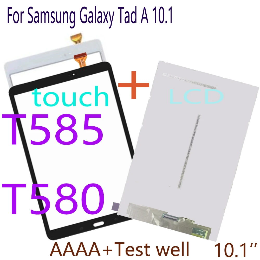 AAAAA+ 10.1'' Tested LCD For Samsung Galaxy Tad A 10.1 SM-T580 SM-T585 T585 T580 LCD Display Touch Screen Digitizer Assembly