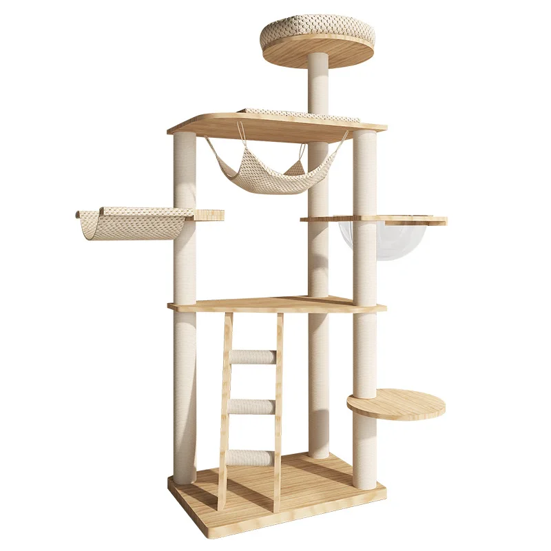 Solid Wood Cat Climbing Frame Large Variety Special Cat Tree Integrated Multi-layer Sisal Jumping Cat Climbing Frame