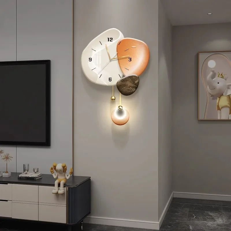 #for Wall clock, living room, sense of luxury, living room, creative clock, TV, background, lamp painting, light luxury clock