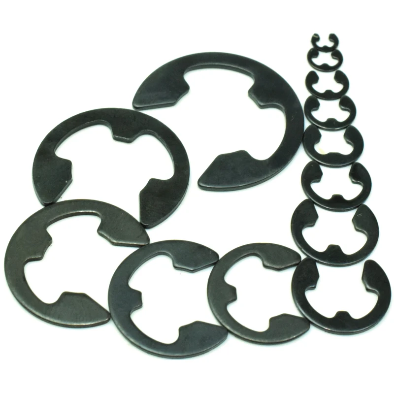 DIN6799 ETW E-Type Circlips, 65Mn Spring Steel Black Oxide E-Rings for Shaft & Bearing Locking HHX