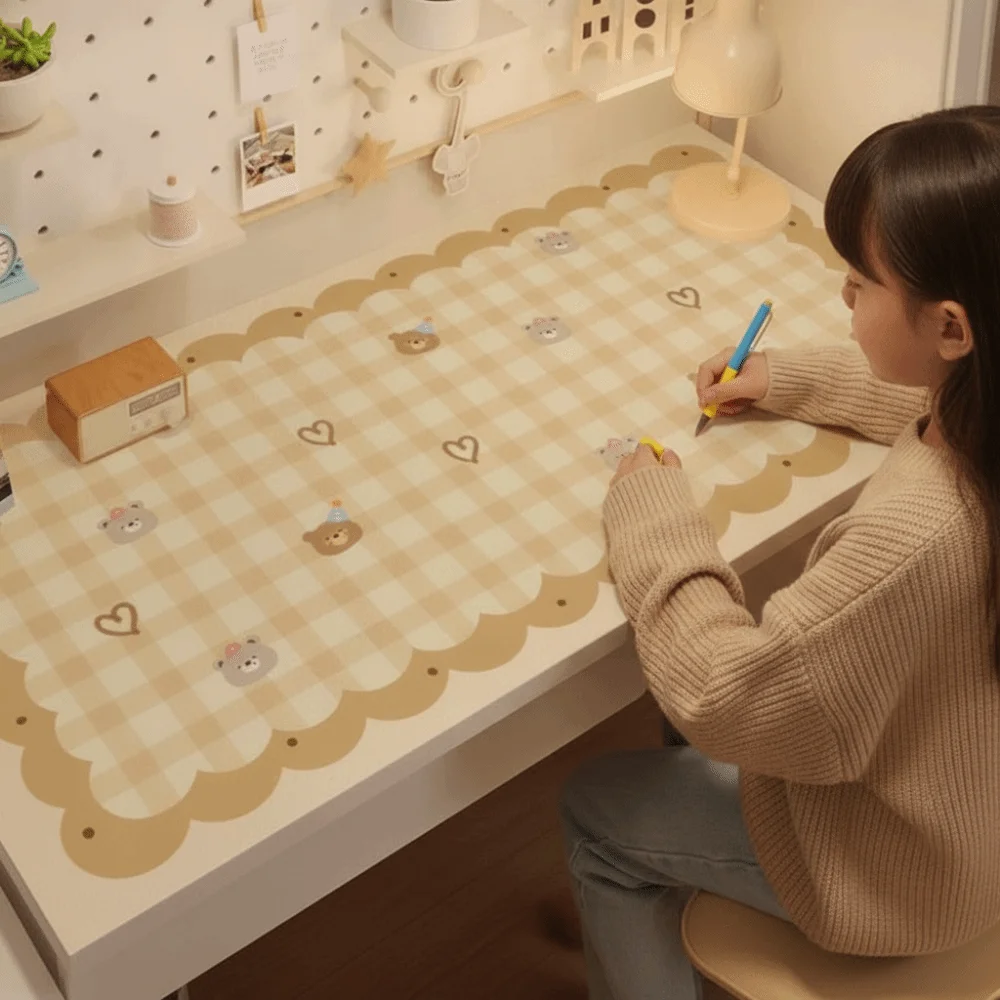 Study Cushion Cartoon Desk Mat Waterproof Leather Keyboard Mat Washable Cute Mouse Pad School