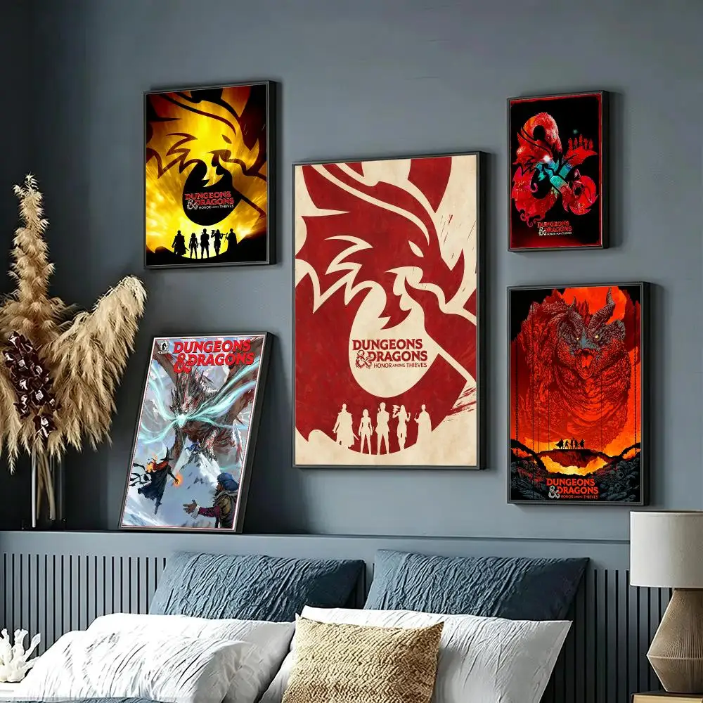 game Dungeons & Dragons Poster Wall Posters Art Print HD Print Self-Adhesive Waterproof Wall Stickers Room Decoration