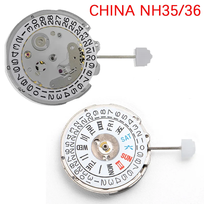 HOT NH35/36 Movement China Made NH35 Automatic Mechanical Movement High Accuracy 24 Jewels Mod Watch Replacement Japan NH35/36