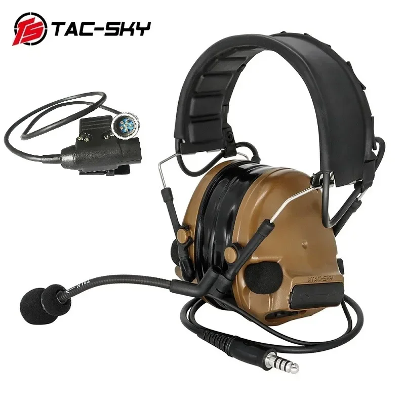 TS TAC-SKY COMTA III Tactical Headphones New Detachable Headband Hunting & Shooting Headphones C 3