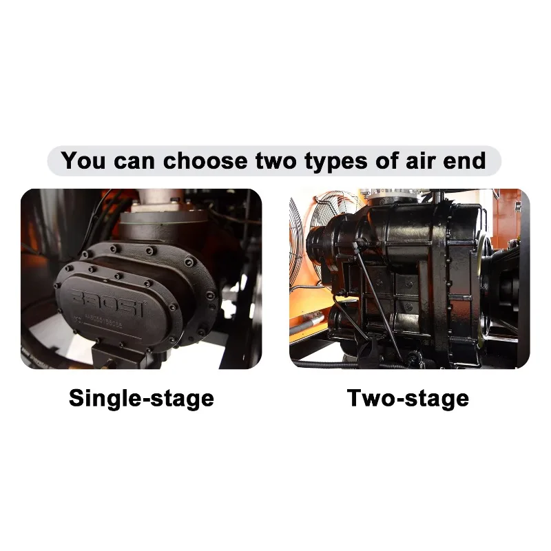 YG Customized 185 Cfm Screw Air Compressor Trailer Type Small Portable Air Compressor Diesel For Pneumatic Rock Drill