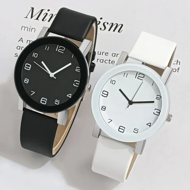 Fashion Simple Leather Clock Watches Quartz Watch Women Men Casual Digital Wristwatch Couple Watches 여자시계 Relojes Para Mujer
