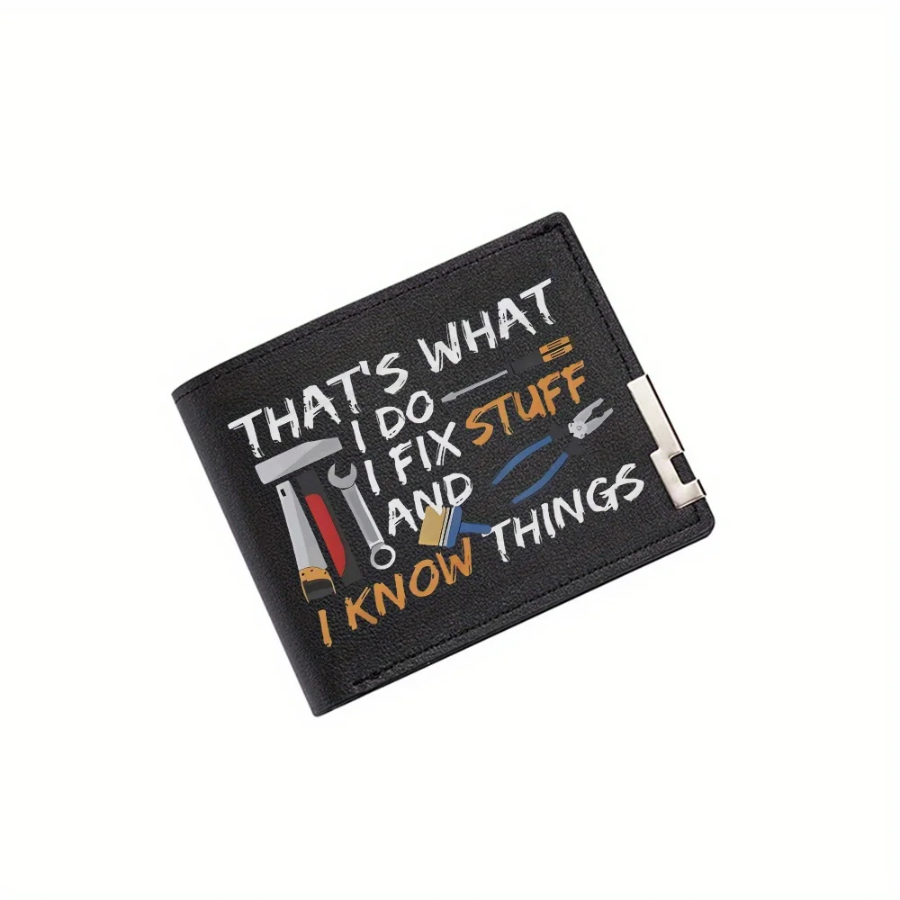 Tool text design quote fixing Men's Wallet Printing Design Simple Modern Stylish Business Father's Boyfriend's Christmas Lover's
