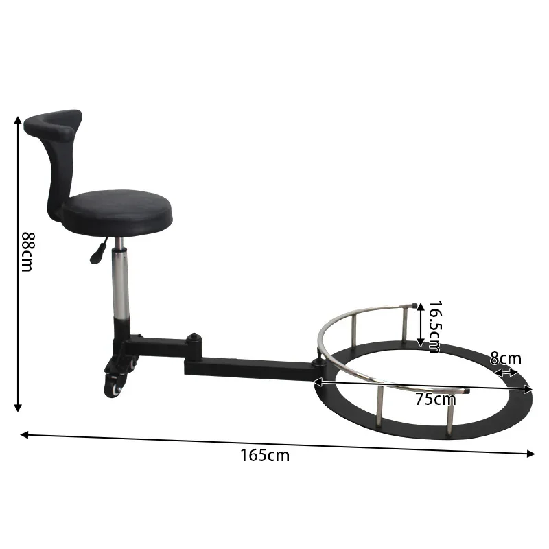 Adjustable Rotating Barber Stool with Wheels for Beauty Technicians