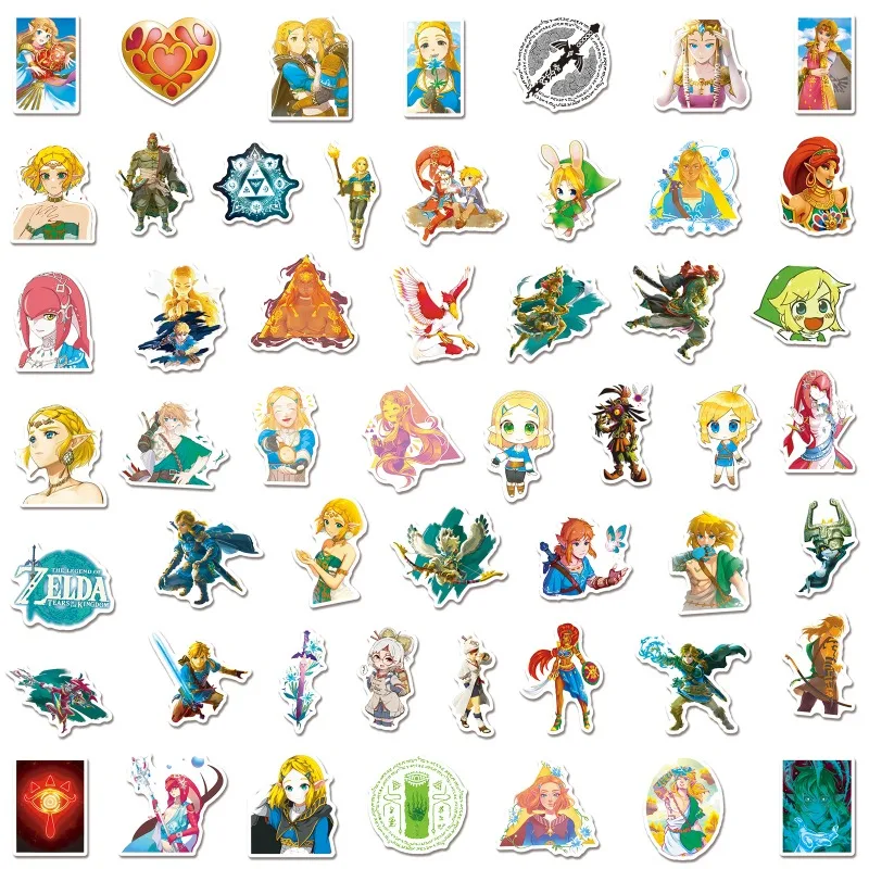 50pcs Game The Legend of Zelda Series Graffiti Stickers Suitable for Helmet Desktop Wall Decoration DIY Sticker Pack Wholesale