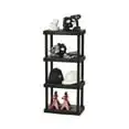 Plastic Garage Storage Shelves, Black, Adult