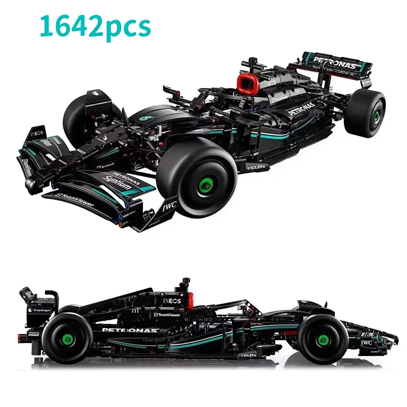 1642PCS Technical F1 W14 E Mclaren 1434PCS Performance Speed Car Building Blocks Brick Compatible 42171 Vehicle Model DIY Toys