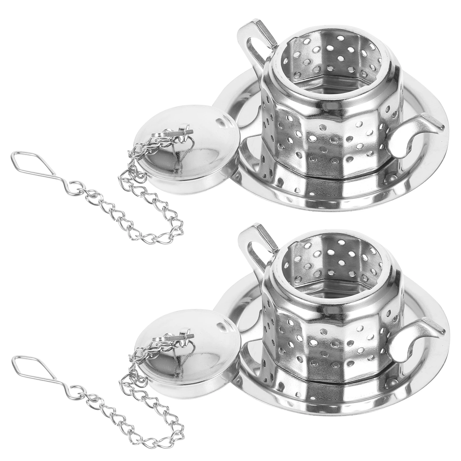 

2Pcs Loose Tea Infuser Creative Teapot Shape Stainless Steel Strainer Easy to Use Safe Stainless Steel Tea Infuser