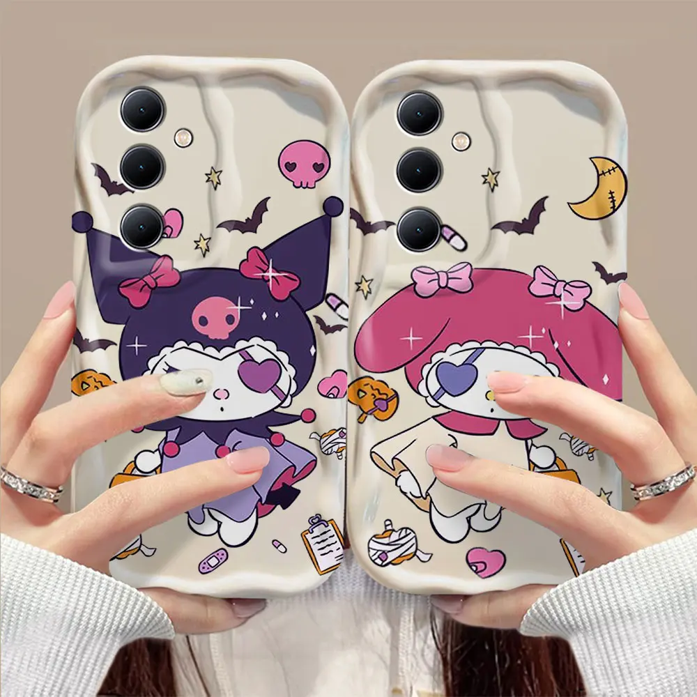 Magic Kuromi Melody 3D Wave Phone Case For OPPO Reno 11 F 8 T 7 Z 6 5 4 Pro F23 F11 F9 4G 5G Soft Silicone Back Cover