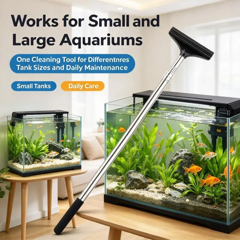 Telescopic Glass Cleaning Tool Anti Fog Water Scraper for Car Rear View Mirror Aquarium Fish Tank Algae Removal Cleaning Tool