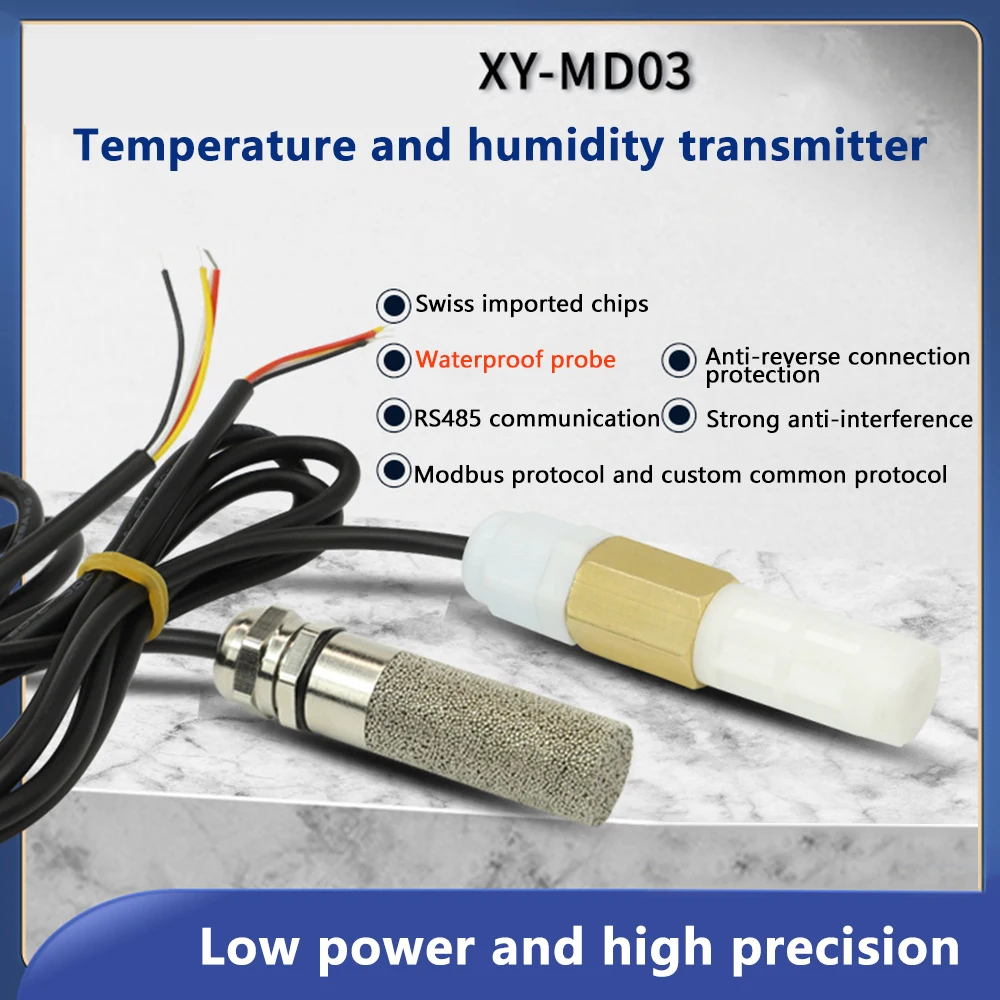 

RS485 collector temperature and humidity sensor DC5-28V temperature humidity transmitter XY-MD03 XY-MD04 with probe