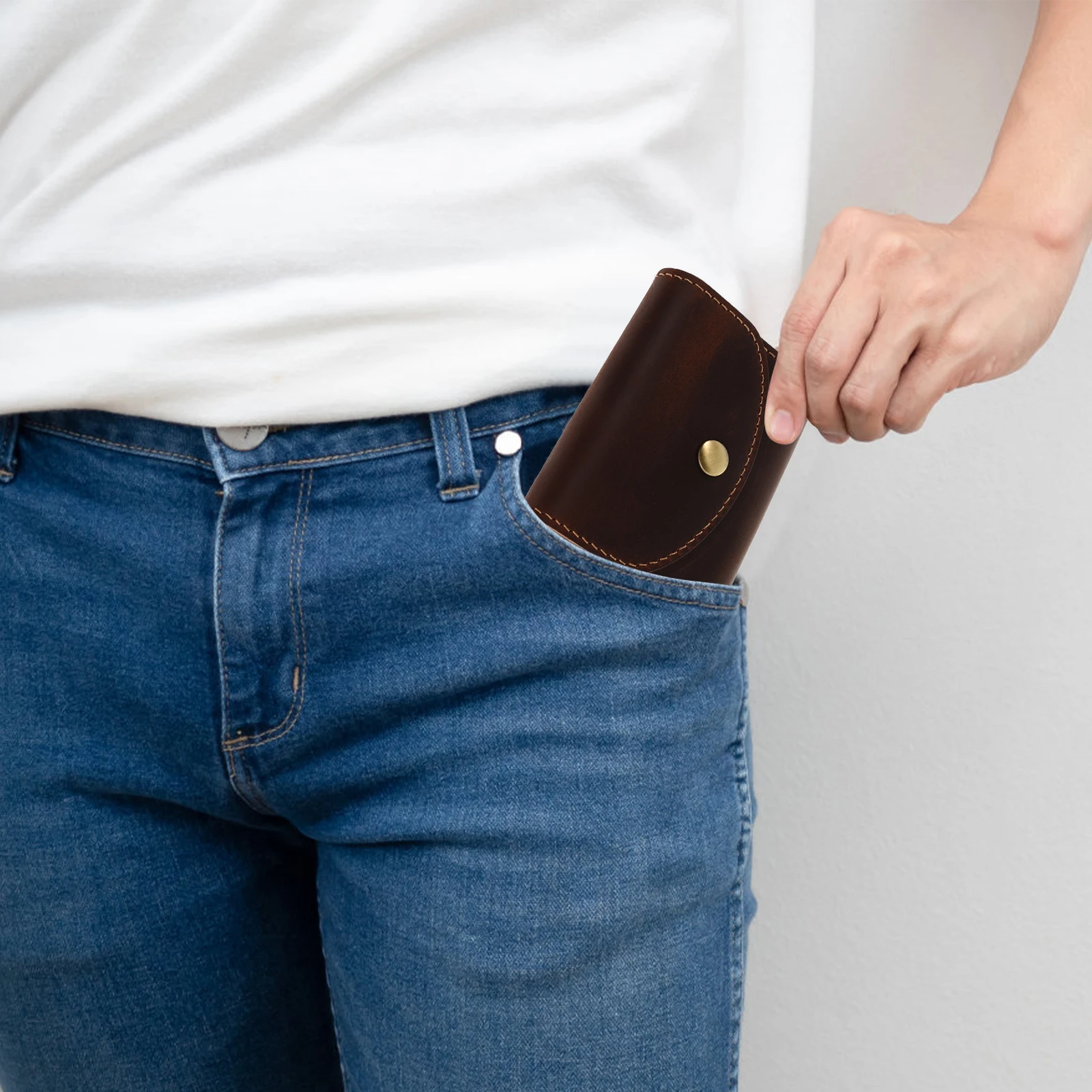 

Cowhide Men's Accordion Card Holder Large Capacity Multi Slot Organizer for Credit Cards Id Business Travel Essential Wallet