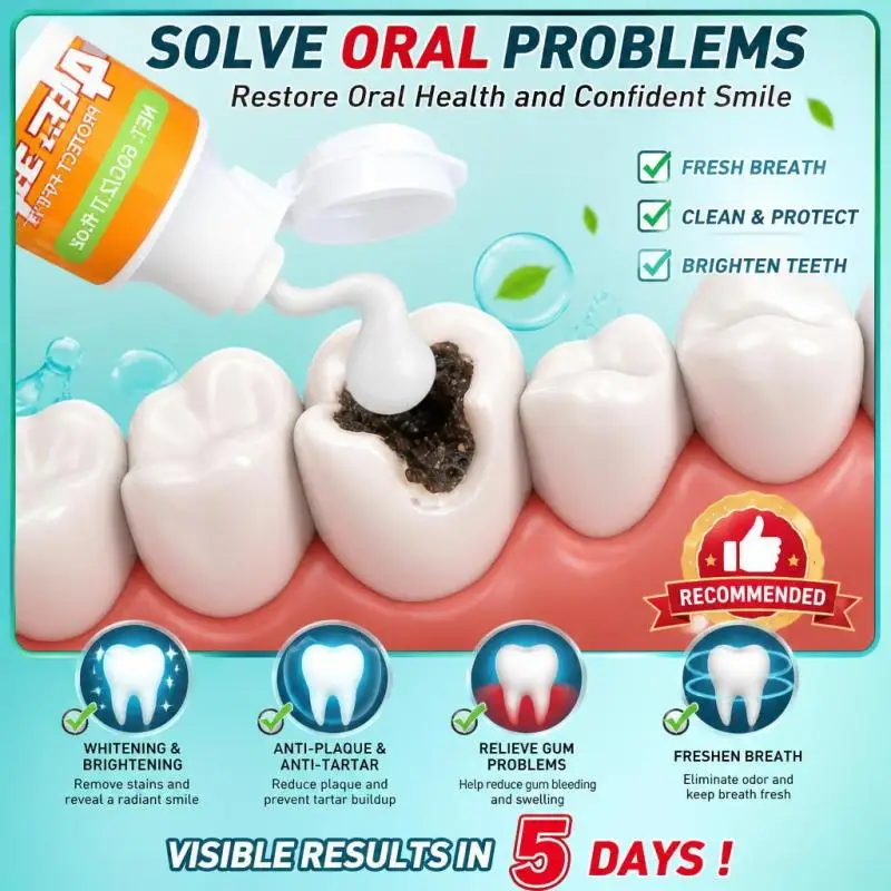 Enamel Repair & Cavity Protection Toothpaste - Deep Clean Teeth Whitening Gel - Long-Lasting Fresh Breath, Anti-Decay & Plaque Control Care