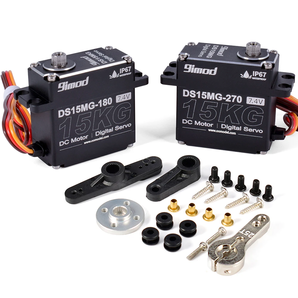 9imod DS15MG 15 kg Wodoodporne serwo 180 ° /270 °   Pełna aluminiowa obudowa Metalowa przekładnia o wysokim momencie obrotowym do 1/8 1/10 1/12 RC Car/Robot/Boat DIY