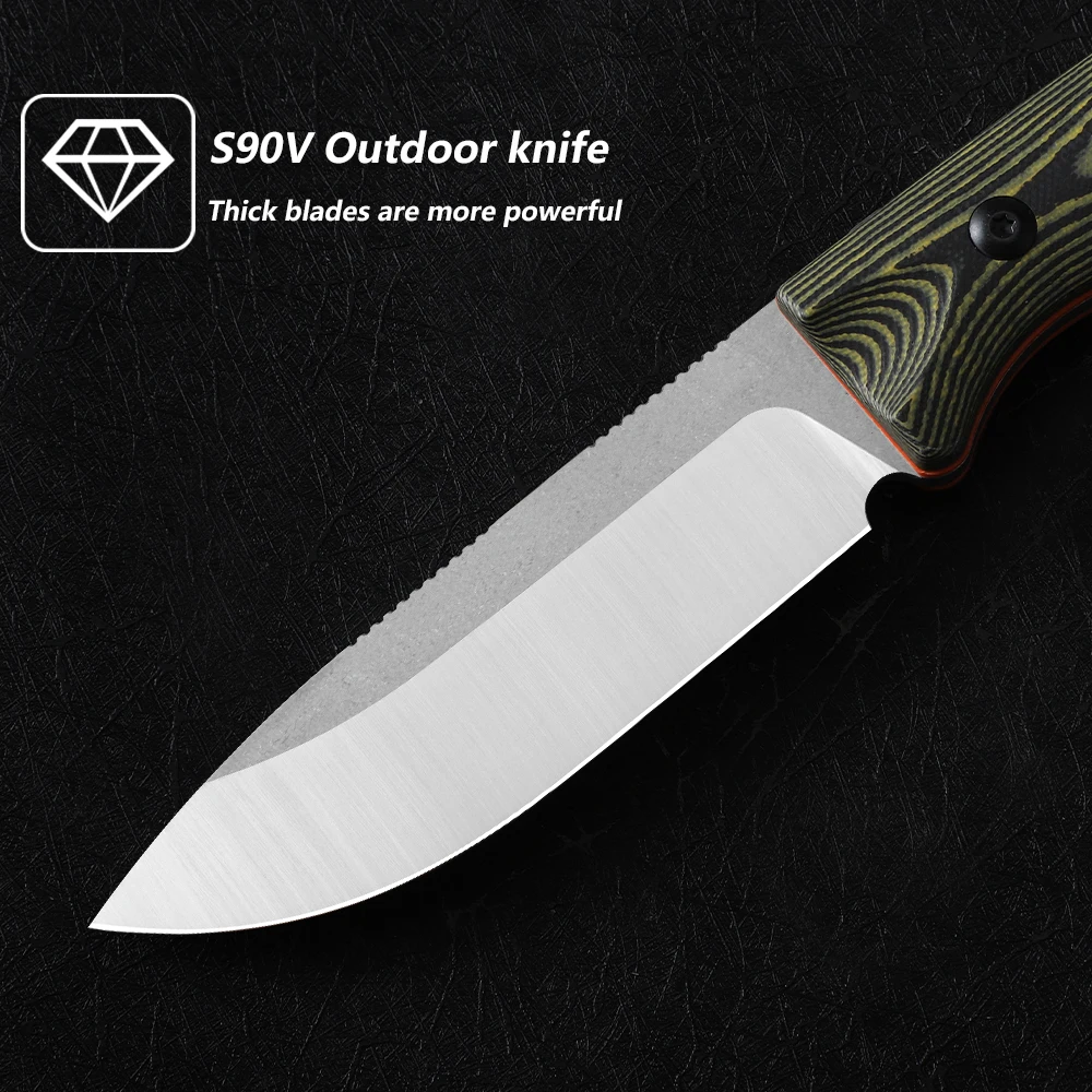 NINE THORN G10 Handle Fixed Blade Knife EDC Outdoor Tool Camping Hunting Fruit Knife
