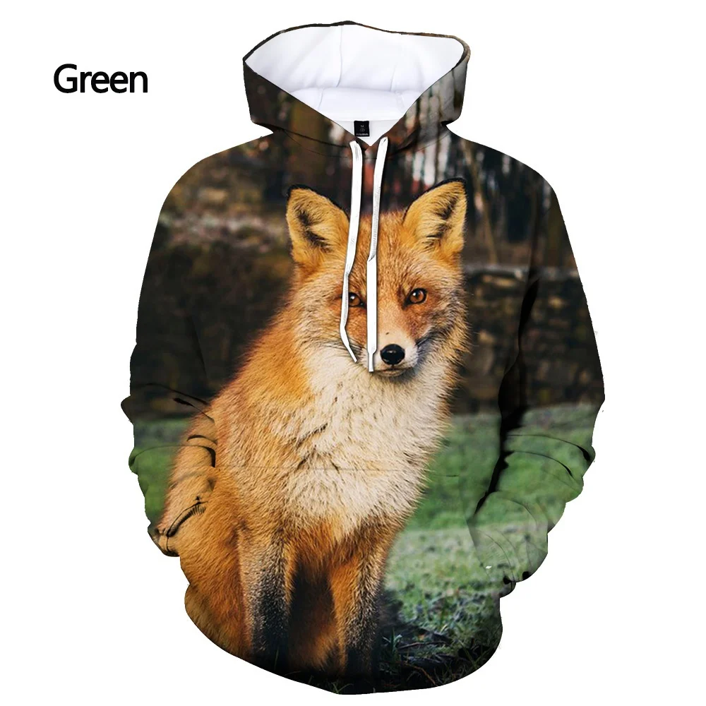 Hoodies 3D Print Cute Animal Foxes Sweatshirts Boy Girl Unisex Oversized Hooded Sweatshirts Kids Fashion Pullovers Clothes Coat