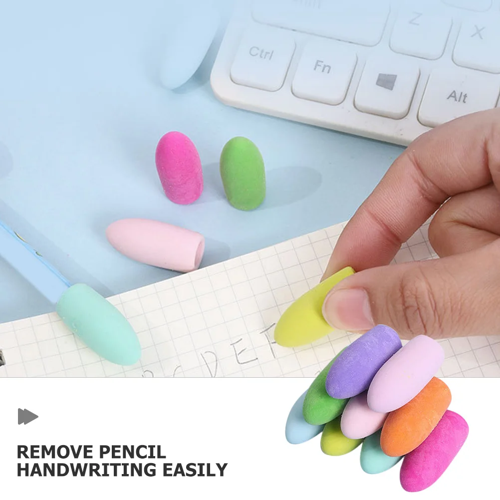 150 個のカラフルな弾丸消しゴム Tpr 鉛筆キャップカバー学校事務用品学生文具装飾消しゴム