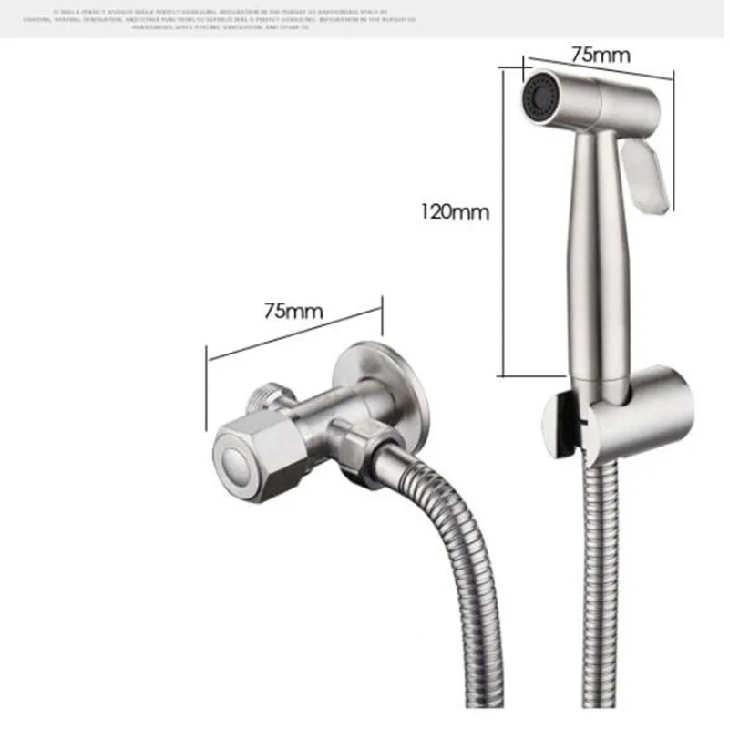 Handheld Toilet Bidet Sprayer Set Kit Stainless Steel Hand Bidet Faucet for Bathroom Hand Sprayer Shower Head Self Cleaning F2