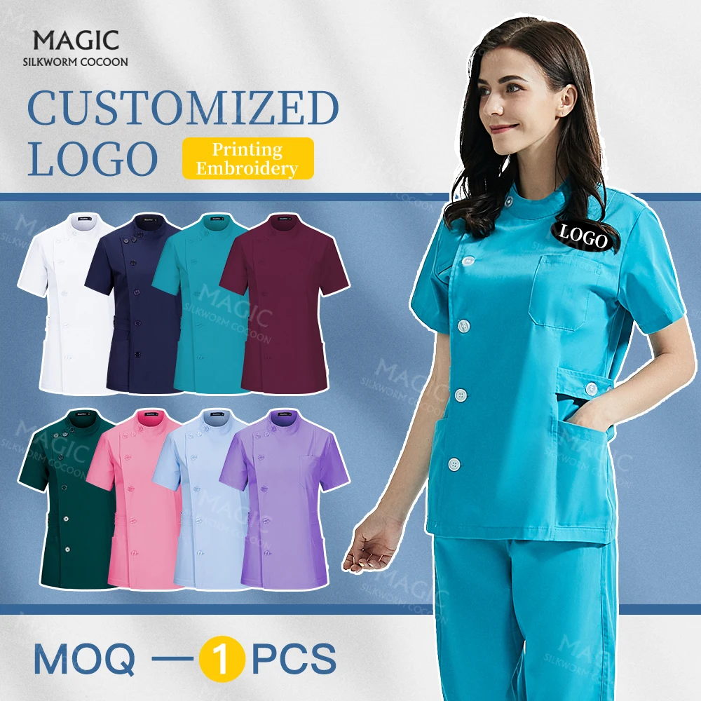 

Customized Logo Nurse Scrub Workwear Nursing Surgery Medical Uniforms Surgical Uniform Pet Grooming Hospital Veterinary Workwear