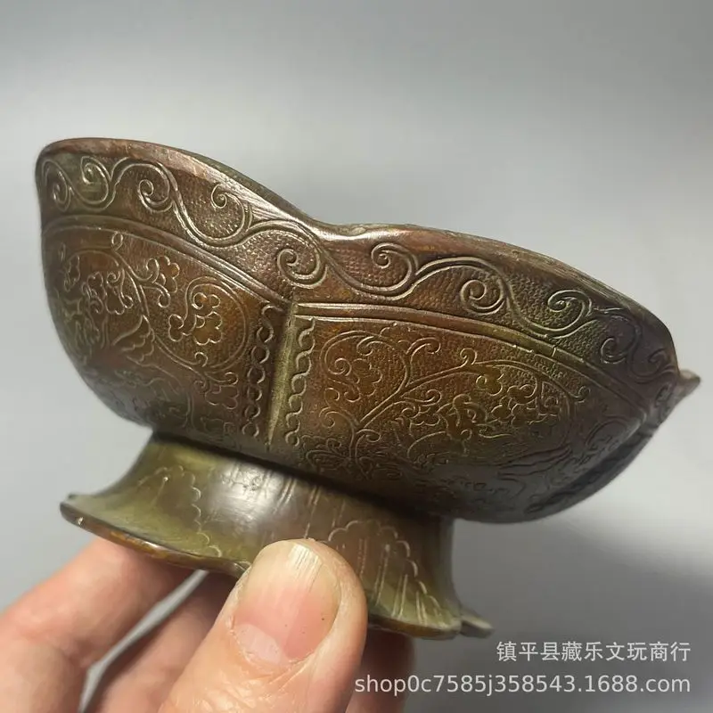 Antique Bronzeware Collection, Antique-Style Distressed Kangxi, Qianlong, Xuande Bronze Bowls, Old Objects, Decorative Crafts, W